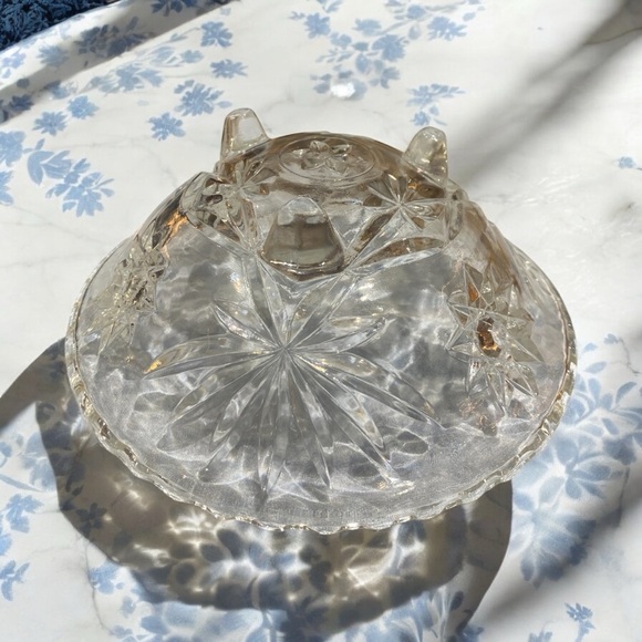 Anchor Hocking Early American Prescut Footed Candy Dish Star of David 6.75" - Picture 6 of 8